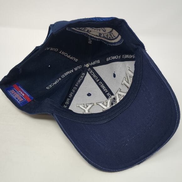 Navy Veteran U.S. Navy Strapback Baseball Cap Blue One Size Brigade K&S Unique - Picture 7 of 9